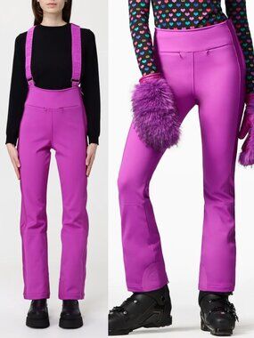 Goldbergh High End Ski Pant Purple Viola Salopettes Flame Suspender Size 8